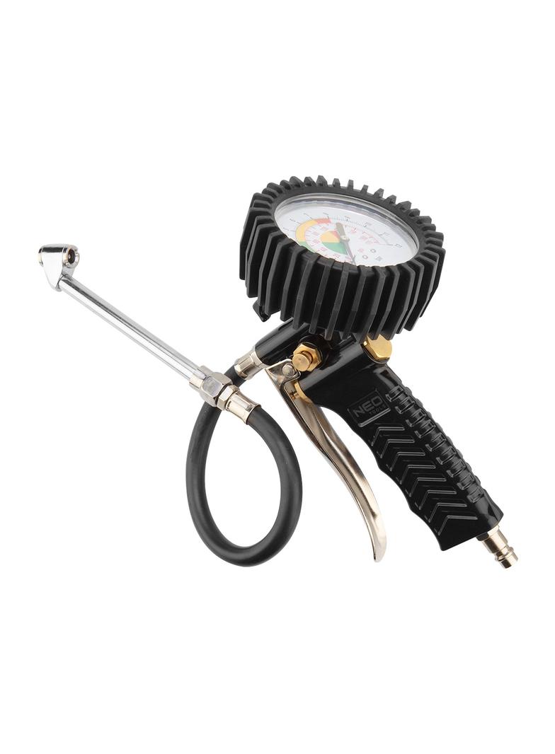 Pistolet do pompowania z manometrem o 63 mm, długa końcówka