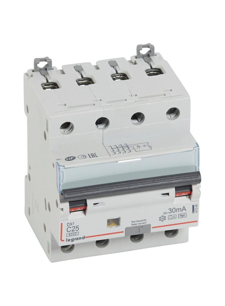 WYŁĄCZNIK RÓŻNICOWONADPRĄDOWY P 314 4P C 25A 30MA TYP F SERII DX3, Legrand