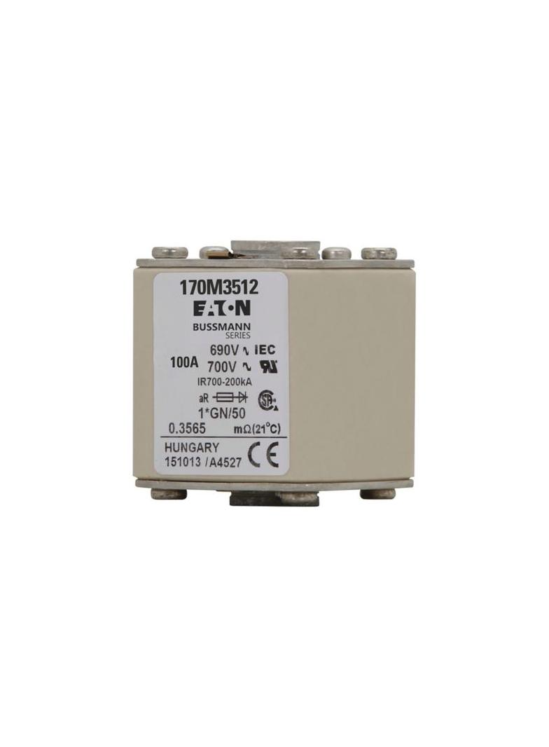FUSE 100A 690V 1*GN/50 AR UC Wkładka szybka 100A AC 690V rozmiar 1 45x59x51 mm aR I 170M3512 EATON