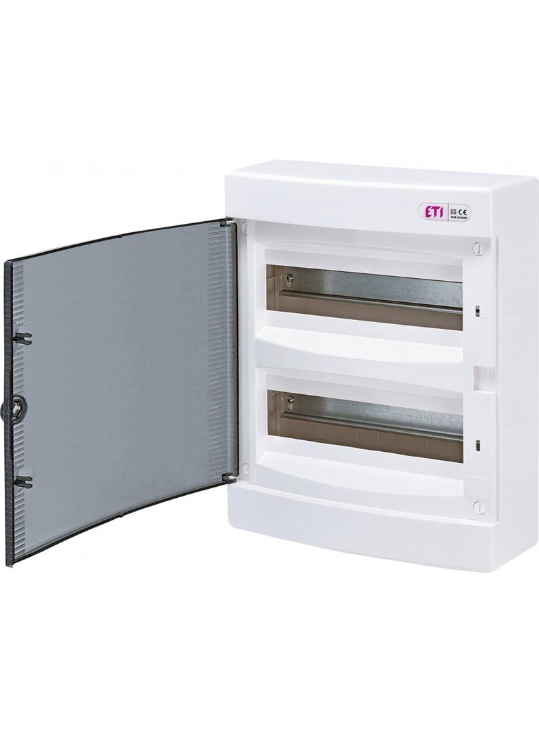 Rozdzielnica natynkowa 2x12 drzwi transparentne ECT24PT-s 001101069 ETI