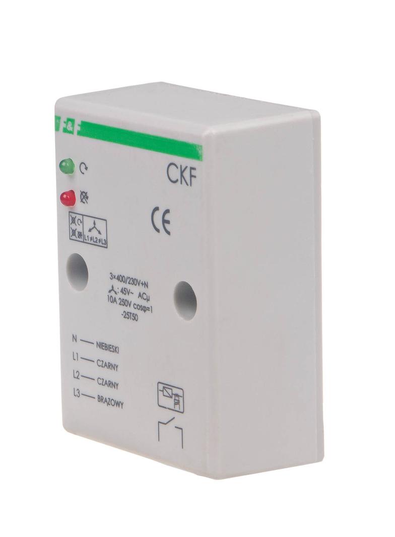 CZUJNIK KOLEJNOŚCI I ZANIKU FAZY, STYKI: 1Z , I=10A, OBUDOWA HERMETYCZNA , PRZEWÓD PRZYŁĄCZENIOWY