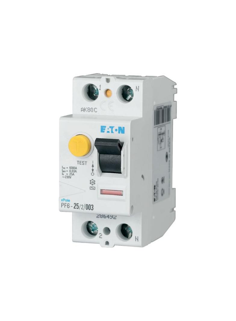 PF6-63/2/05 Wyłącznik różnicowoprądowy 6kA 63A 2P 500mA typ AC 286503 EATON