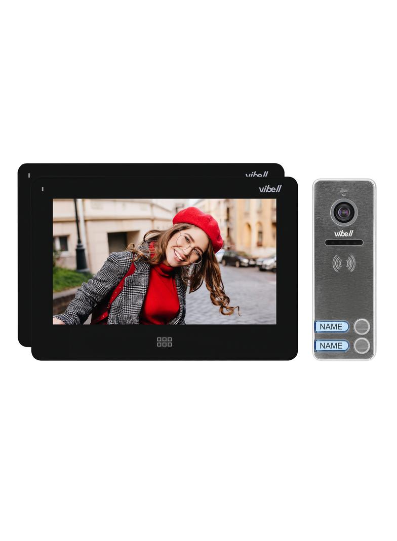 Zestaw wideodomofonowy 2-rodzinny bezsłuchawkowy kolor LCD 7" dotykowy menu OSD pamięć gniazdo OR-VI