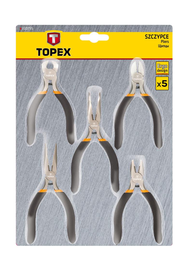 Szczypce precyzyjne, zestaw 5 szt.