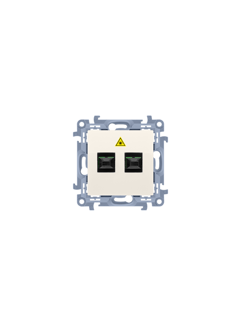 Simon 10 Gniazdo światłowodowe / optyczne podwójne SC/APC krem