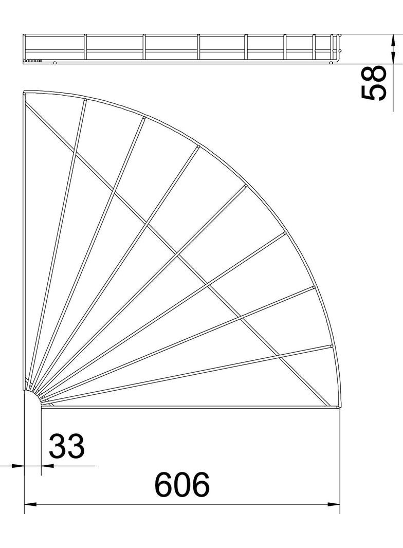 ŁUK KORYT.SIATK.90 55X600 G