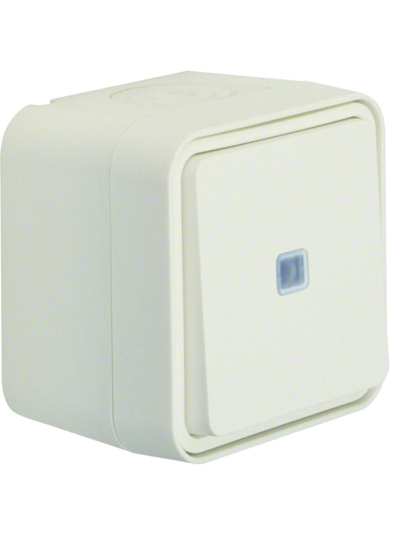 BERKER W.1 Łącznik uniwersalny z podświetleniem kontrolnym kompletny IP55 biały 31763502 HAGER