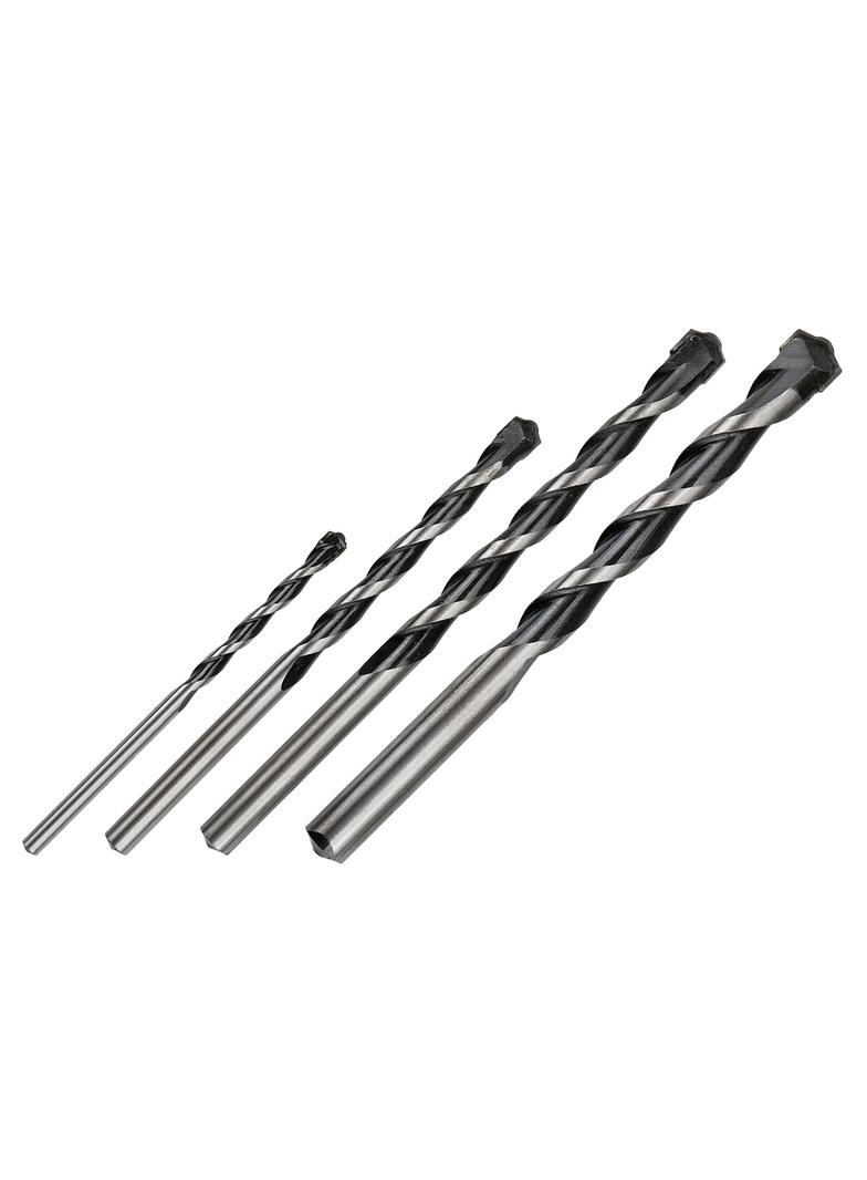 Wiertła do betonu 4-10 mm, zestaw 4 szt., końcówka motylkowa