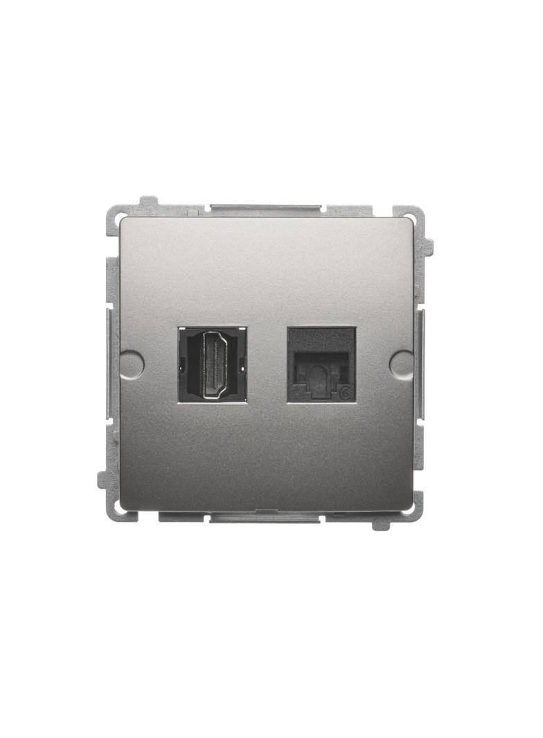 Simon Basic Gniazdo HDMI + RJ45 kat.6. satynowy BMGHRJ45.01/29 KONTAKT