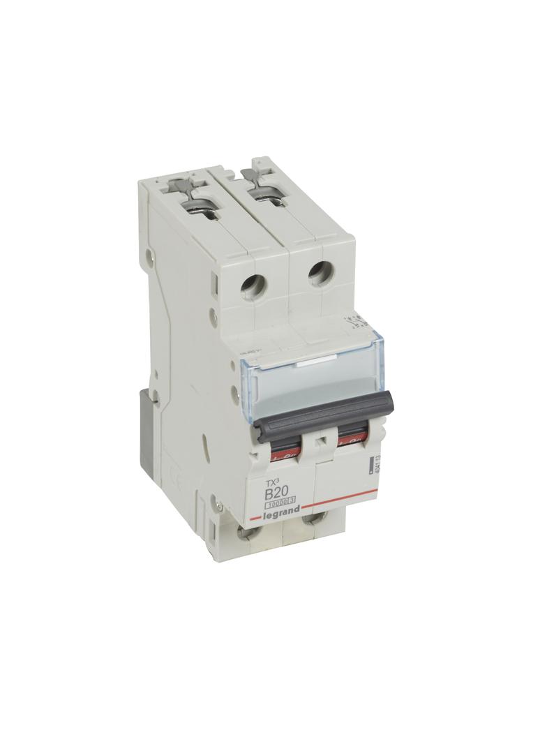 Wyłącznik Nadprądowy S 312 2P B20A 10000A TX3 404113 LEGRAND