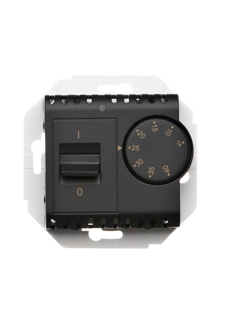 Simon 54 Regulator temperatury z czujnikiem wewnętrznym 16(2) A 230V. Montaż na wkręty czarny