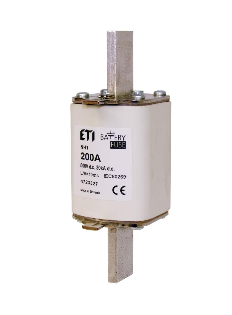 Wkładka topikowa NH do ochrony akumulatorów, magazynów energii DC NH1 gBat 40A 800V DC 004723320 ETI