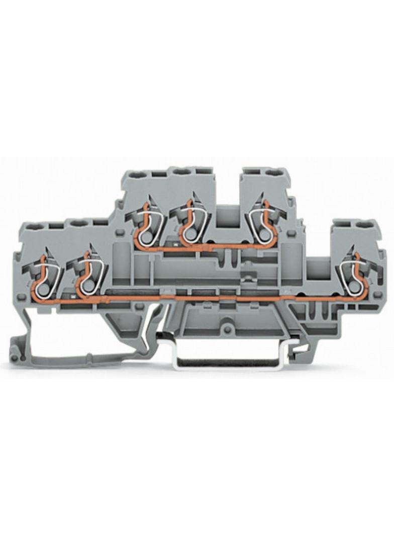 złączka dwupiętrowa L/N 3-przewodowa 2,5 mm2 szara