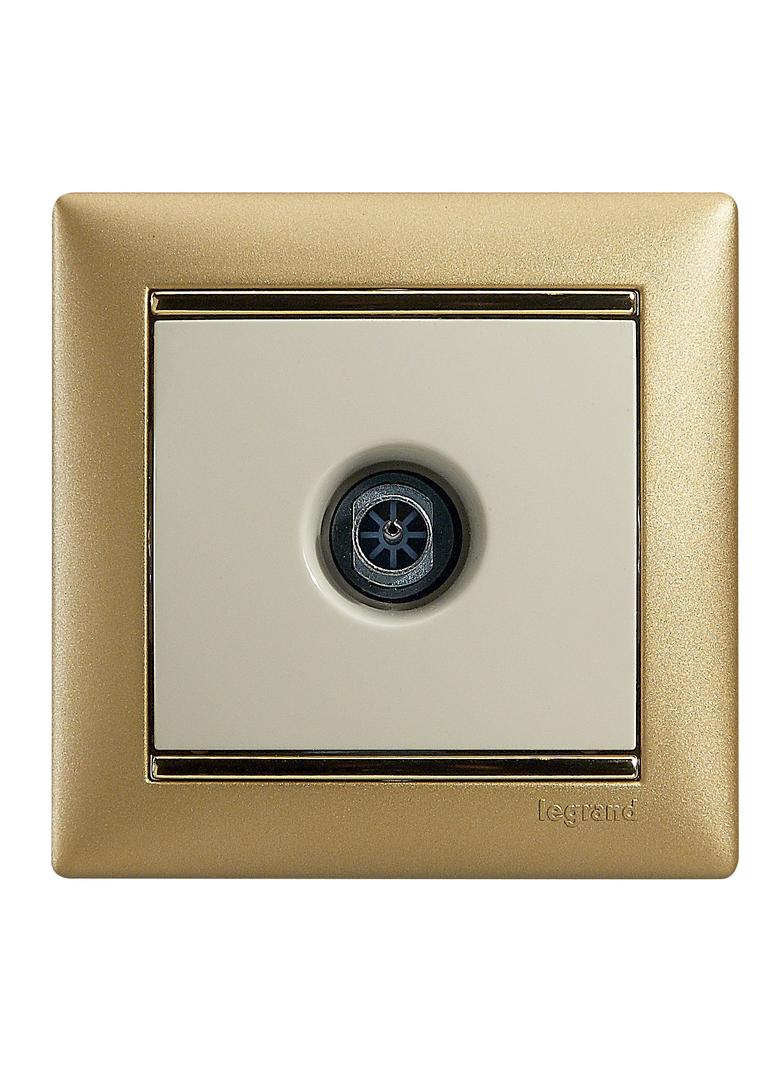 VALENA - GNIAZDO KOŃCOWE TV 2400MHZ 1.5DB KREMOWE, Legrand