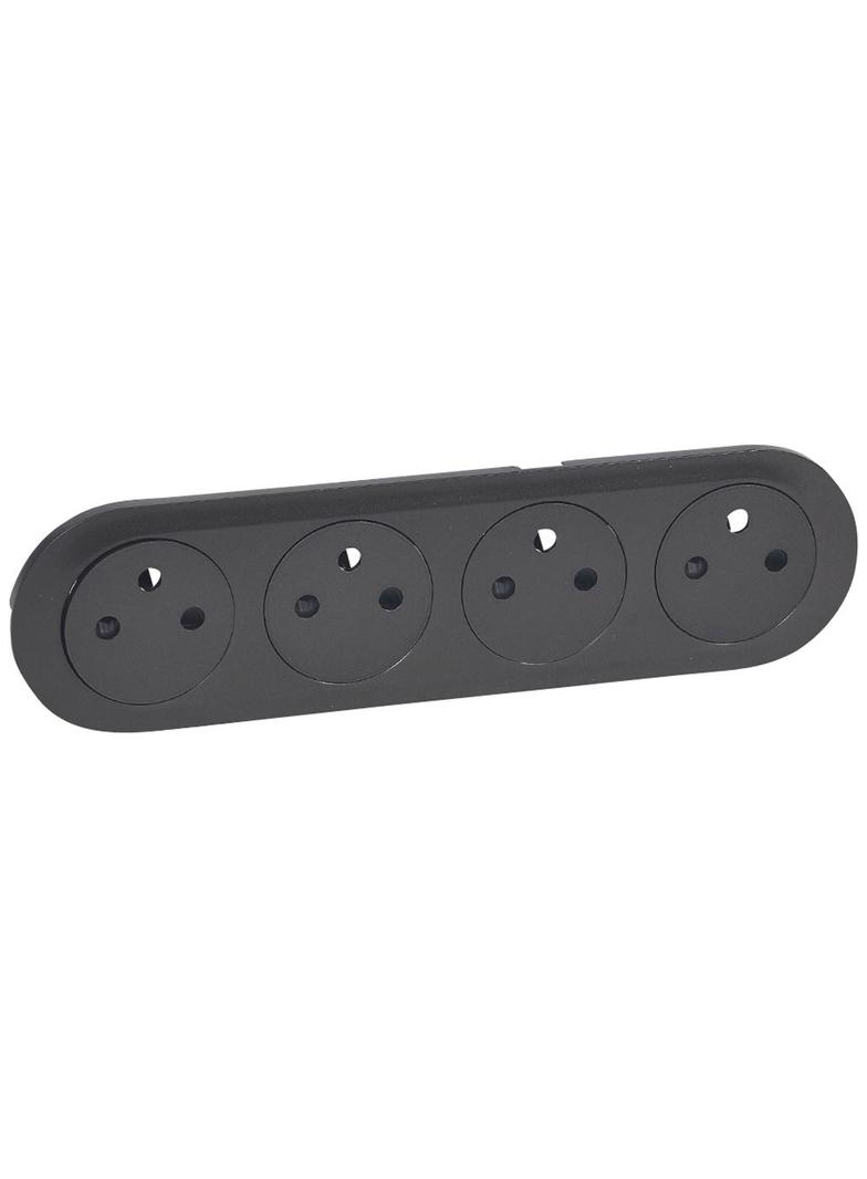 CELIANE - Plakietka płaska do gniazd 4 x 2P+Z zespolonego 16 A - 250 V~ grafitowa, Legrand