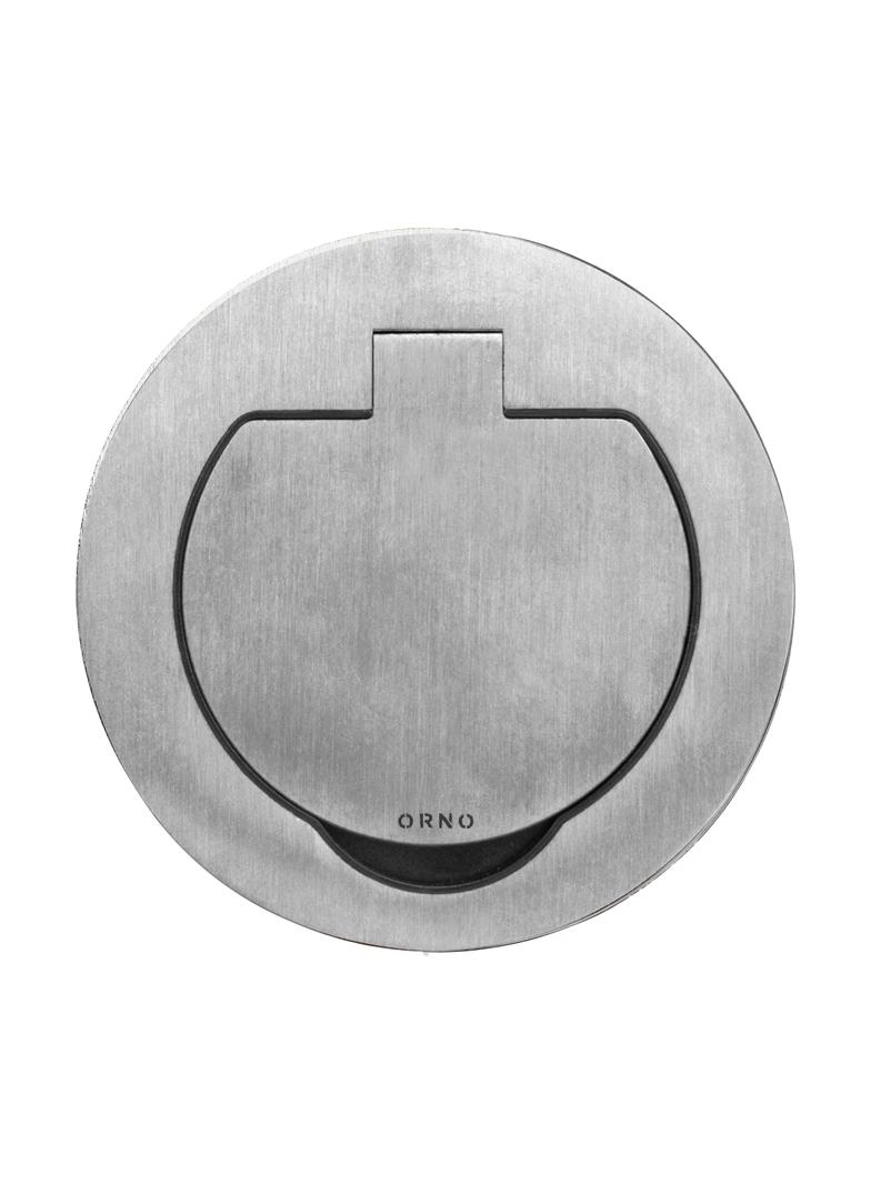 Hermetyczne gniazdo elektryczne okrągłe, IP55, kąt otwarcia 110st. szczotkowane aluminium