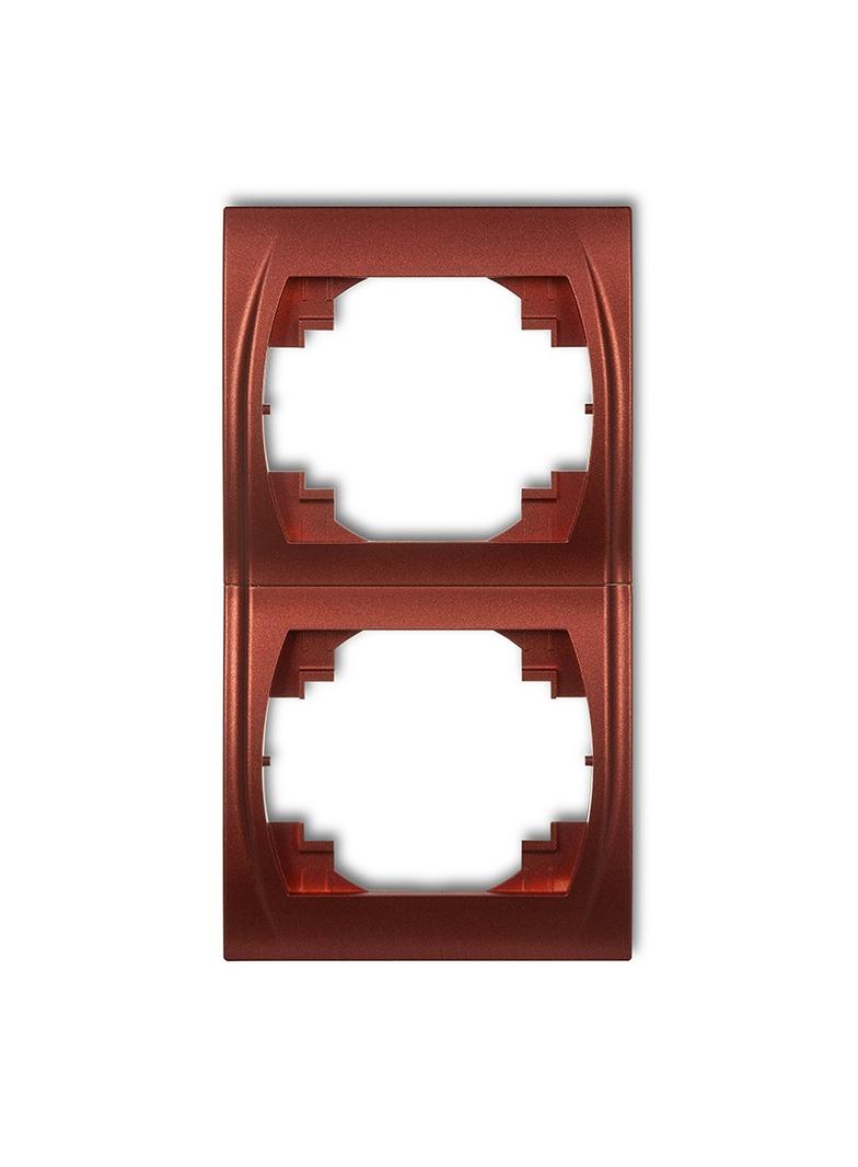 LOGO Ramka pionowa podwójna brązowy metalik 9LRV-2 KARLIK