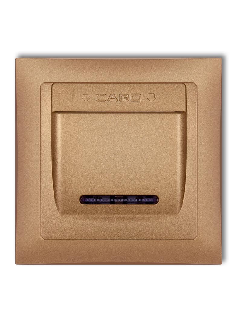 DECO Łącznik hotelowy z ramką uniwersalną pojedynczą z tworzywa DECO Soft złoty metalik