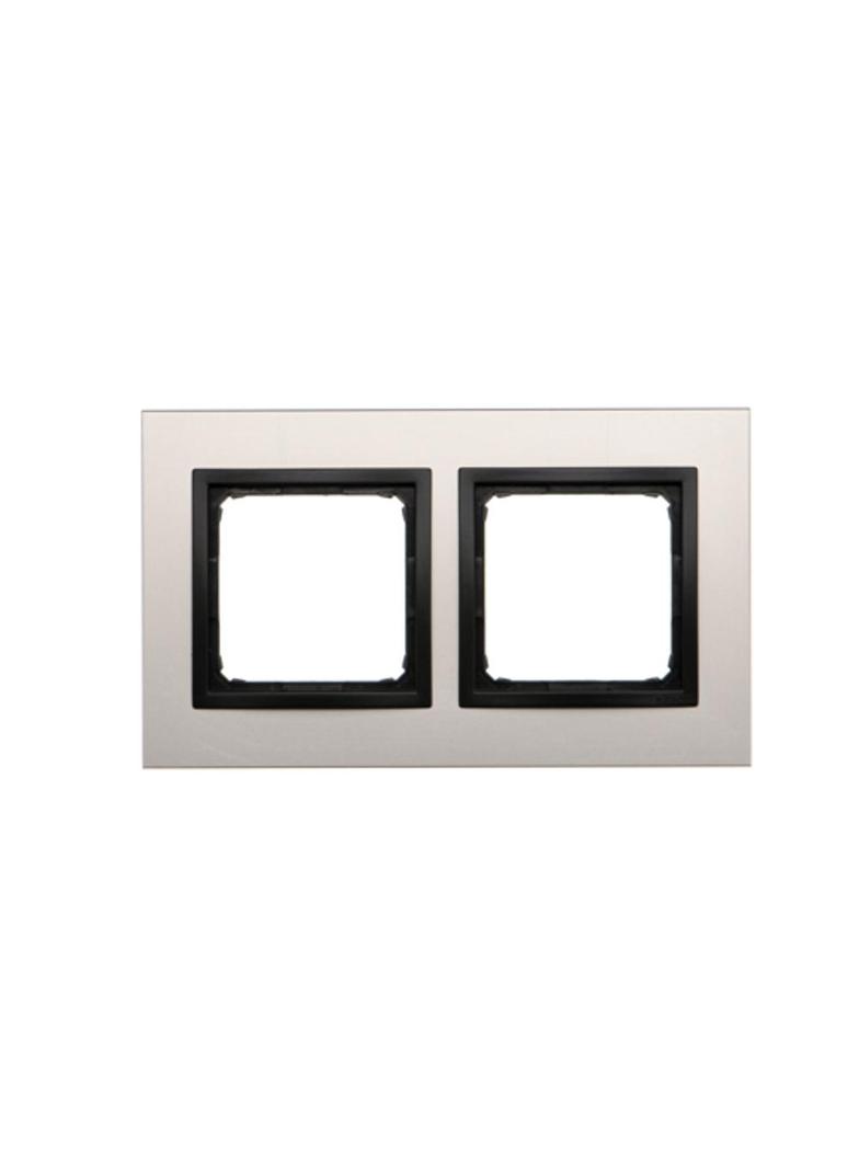 Simon 54 NATURE WMDZ-0120xS-081 Ramka 2-krotna Nature-Metal, SATYNOWA NOC, IP20/IP44. (IP44-należy z DRN2/81 KONTAKT
