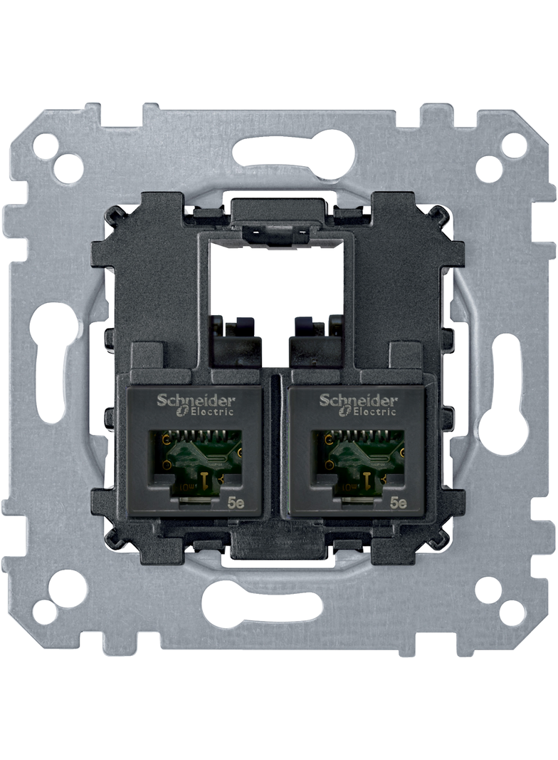 Merten - Mechanizm gniazda teleinformatycznego komputerowe 2xRJ45 kat 5e utp MTN4575-0002 SCHNEIDER
