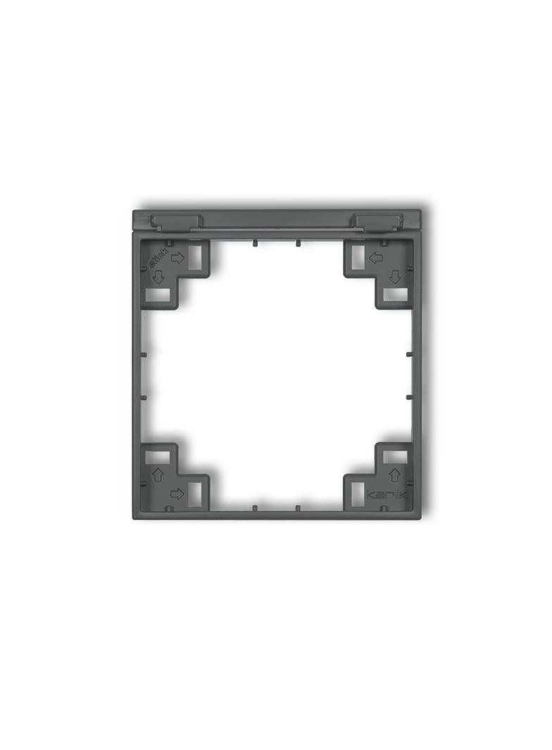 MINI SCHUKO Ramka pośrednia do gniazda bryzgoszczelnego z uziemieniem SCHUKO grafitowy mat KARLIK