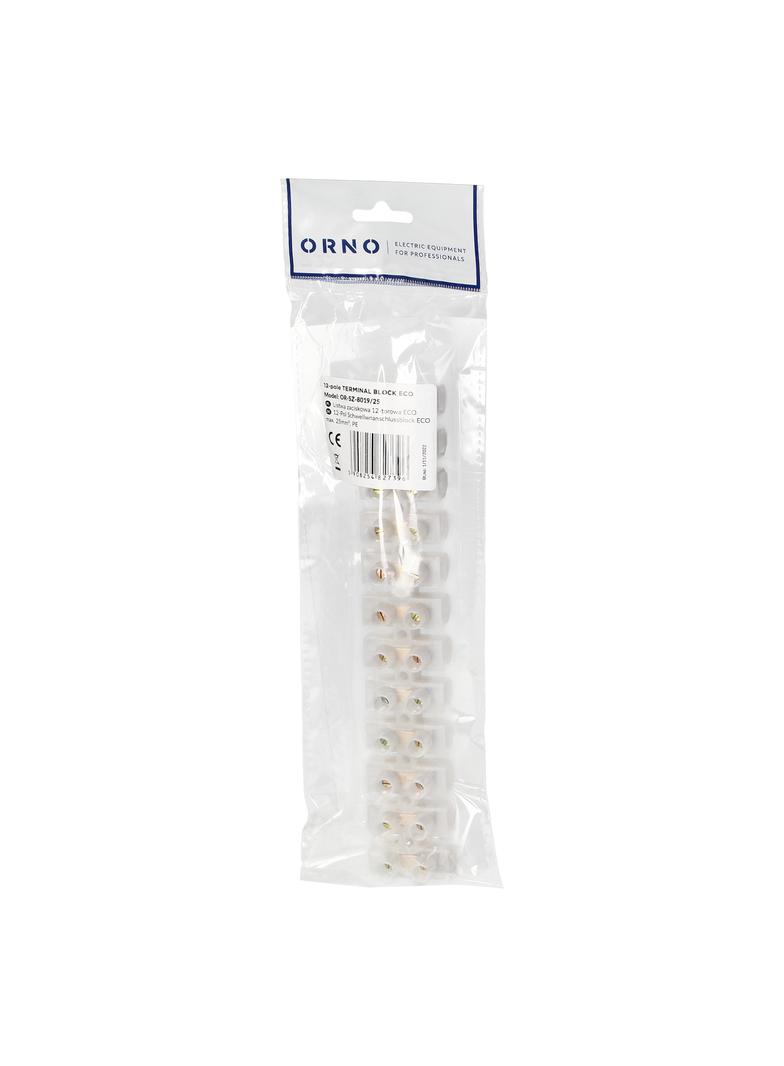 Listwa zaciskowa 12-torowa ECO, max.25mm2,PE OR-SZ-8019/25 ORNO