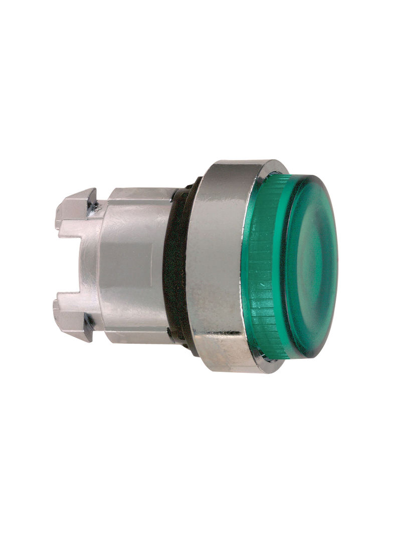 Harmony XB4 Zielona wystająca podświetlana główka przycisku O22 samopowrotna dla żarówki BA 9s