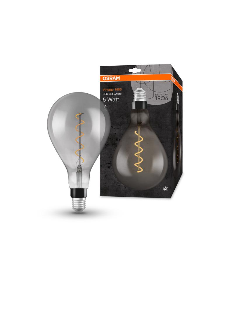 Lampa LED Vintage 1906 CL A160 Filament szkło przezroczyste SMOKE 12 non-dim 5W 818 E27