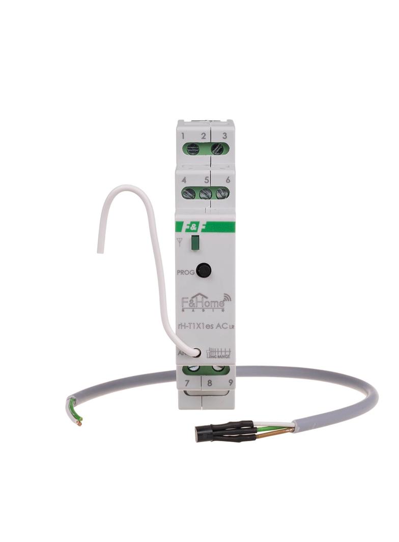 Moduł radiowy czujnika jasności/temperatury montaż na szynie DIN rH-T1X1es-AC-LR F&F
