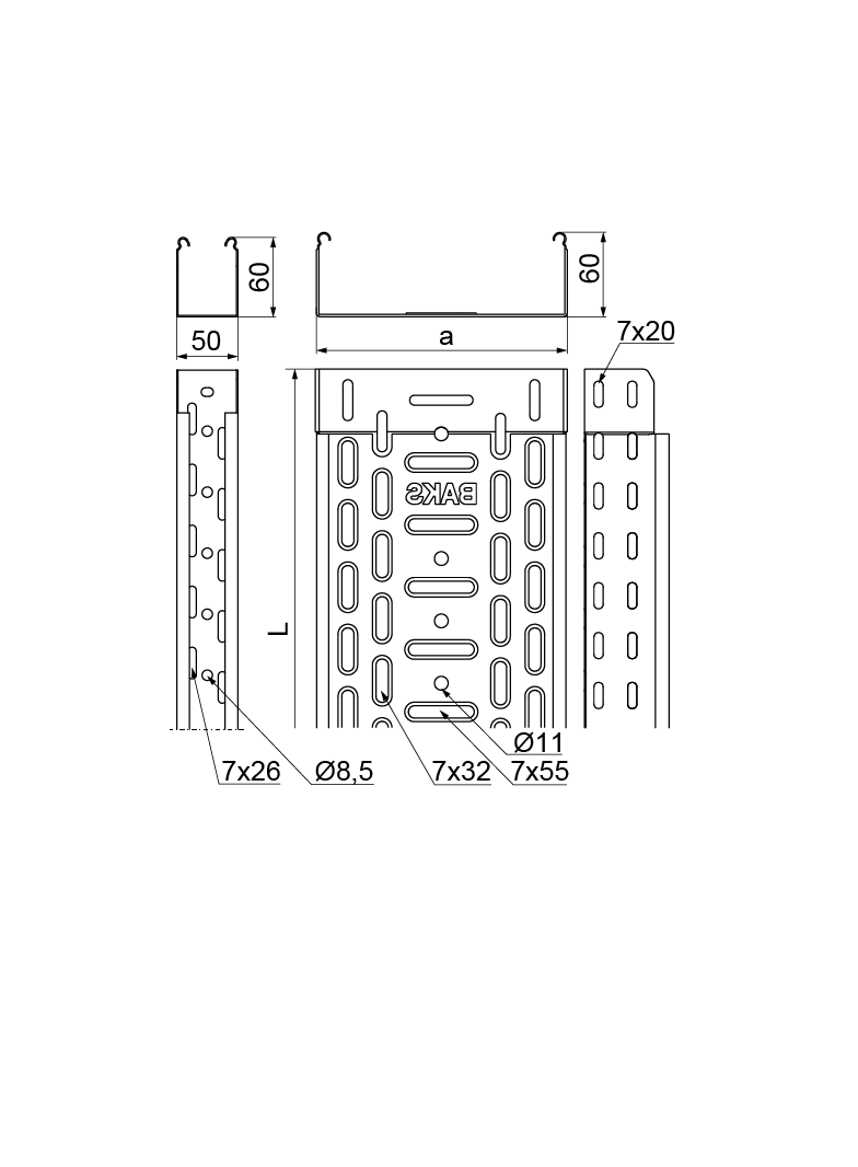 KGJ300H60/3 KORYTKO 1,0 MM
