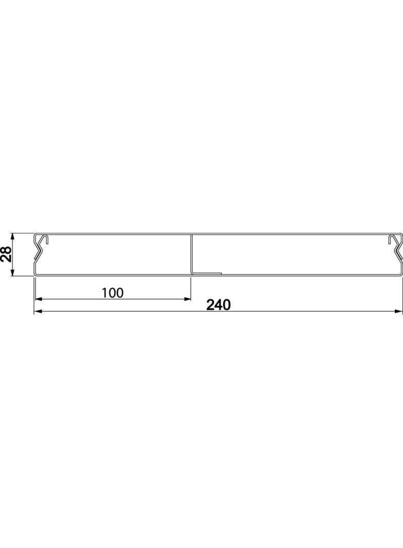 tehalit.UK Kanał do wylewki podłogowej 2-komorowy 240X28mm stal UK240282 HAGER