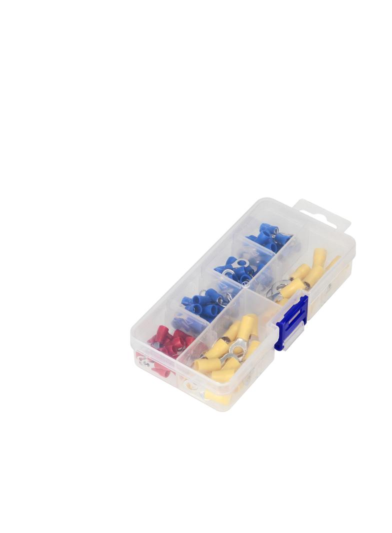Zestaw końcówek kablowych oczkowych 120 szt. 25x1mm2 M4; 20x2,5mm2 M4; 20x2,5mm2,M5; 20x2,5mm2 M OR-