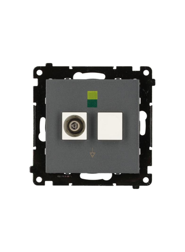 Simon 55 Gniazdo ekwipotencjalne pojedyncze Grafitowy mat