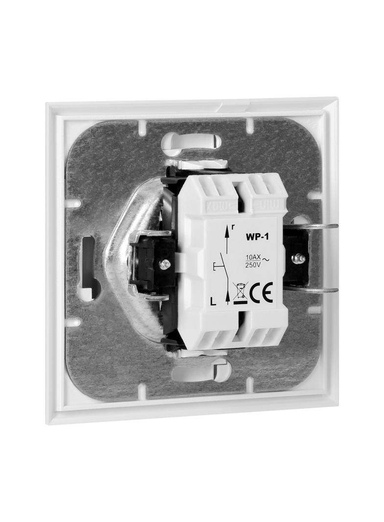 Łącznik jednobiegunowy podtynkowy z podświeleniem Luna, 10A, 250V, WP-1L/S, biały OR-OE-7600/P/W ORNO