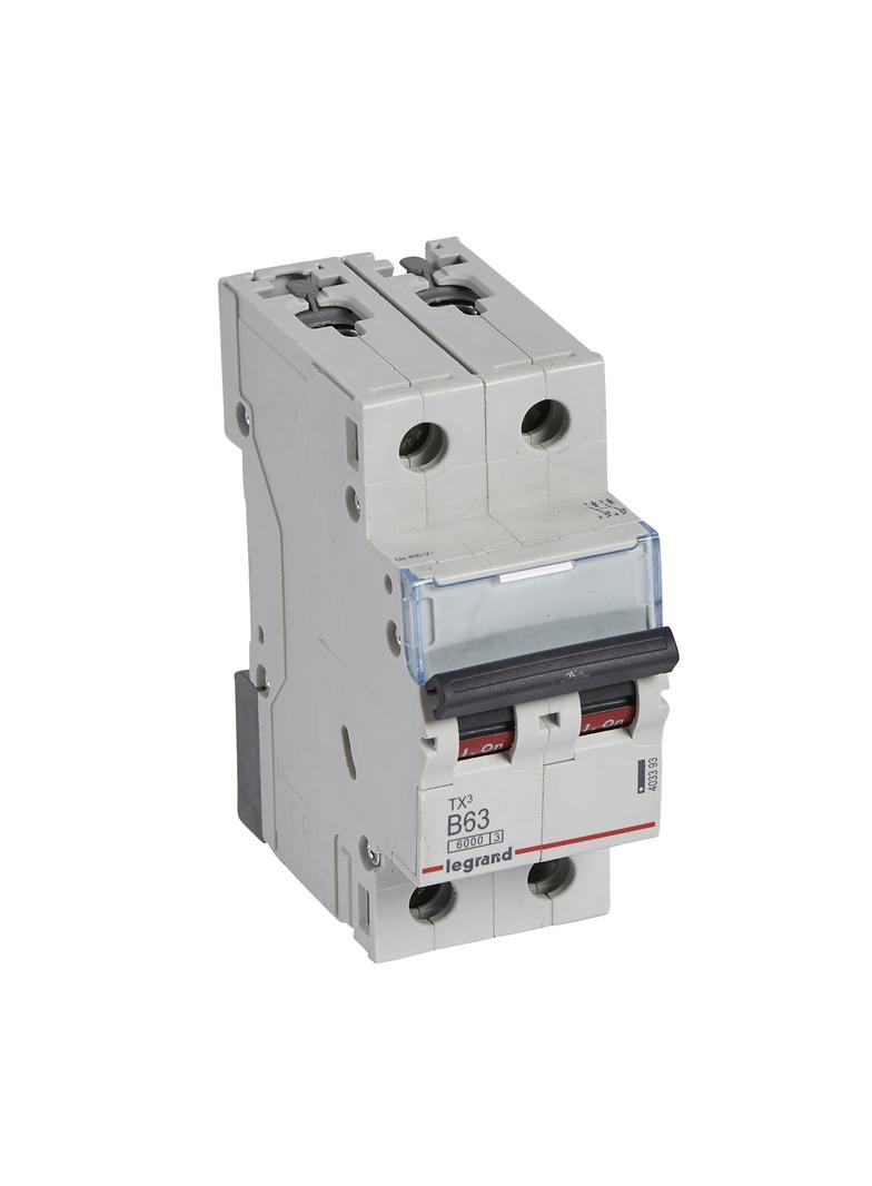 WYŁĄCZNIK NADPRĄDOWY S 302 2P B 63A 6000A SERII TX3, Legrand