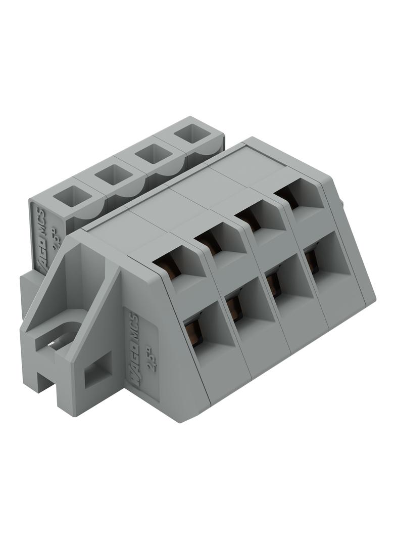 MCS-MIDI Classic gniazdo kątowe 4-bieg. szare raster 5 mm /50szt./ WAGO