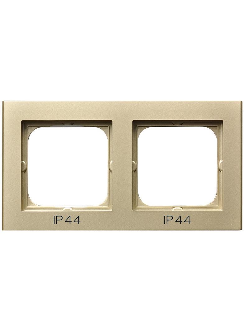 SONATA Ramka podwójna do łączników IP-44 - kolor szampański złoty