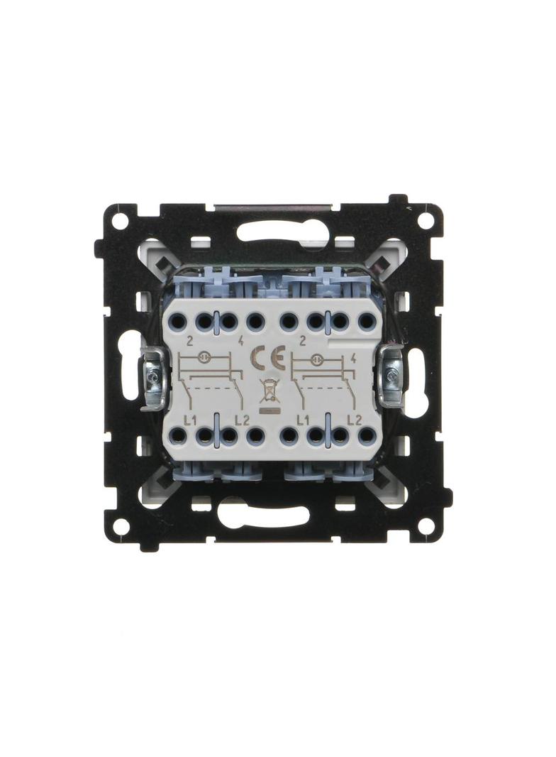 Simon 55 Łącznik krzyżowy podwójny z podświetleniem szybkozłączka Aluminium mat TW7/2L2.01/143 KONTAKT