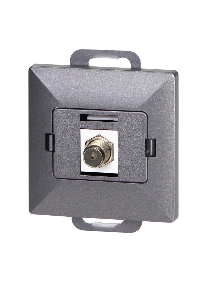 Gniazdo pojed. typu F Pearl, TV/F-F1/P1, antracyt OR-OE-7714/A ORNO