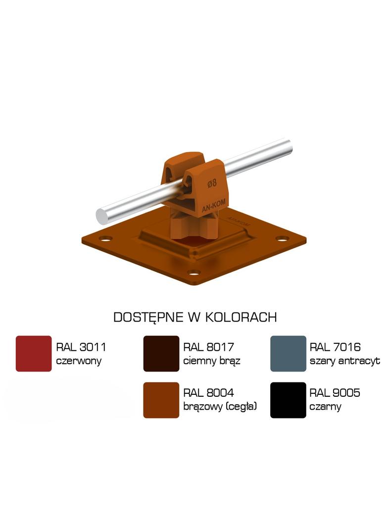 AN-11PN/LA/-N Uchwyt na płytce stal.H=3,5cm Z-zatrz /LA/ brązowy