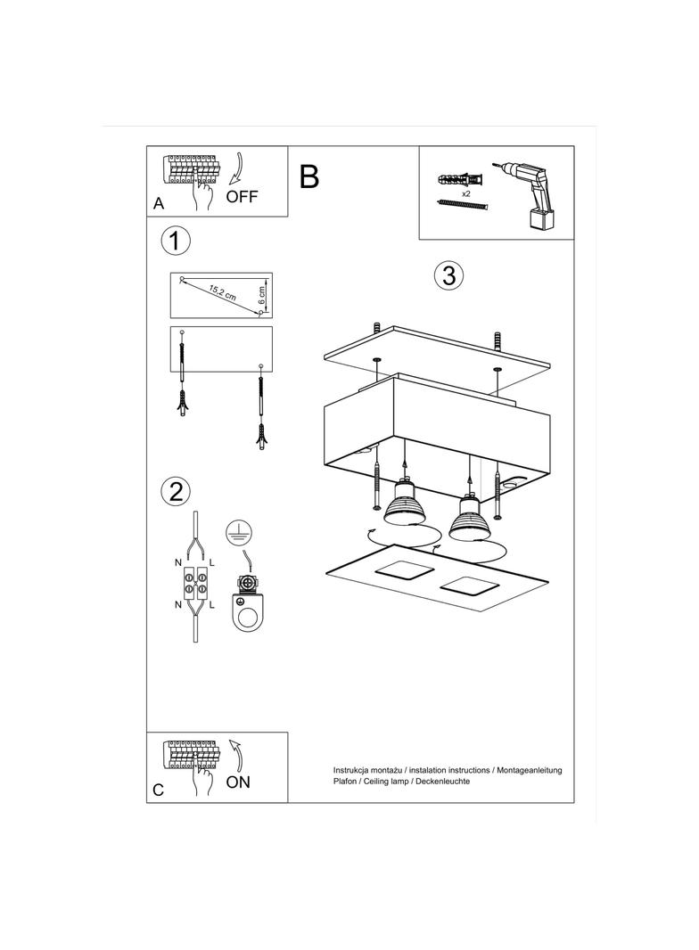 Sollux Plafon MONO 2 czarny SL.0071