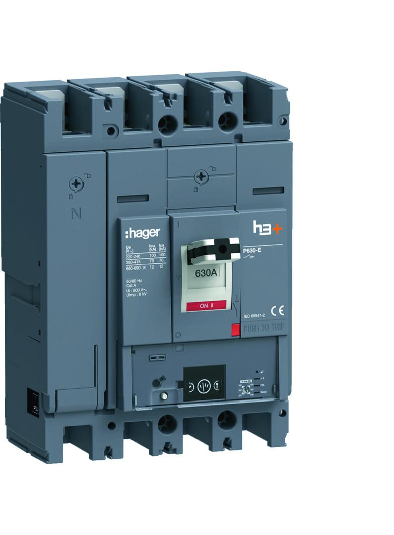 MCCB Wyłącznik mocy h3+ P630 Energy 4x630A 70kA HEW631NR HAGER