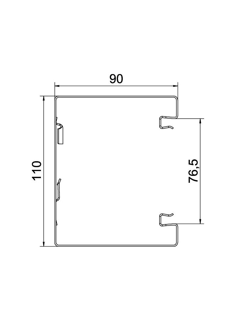 GS-S90110RW, Kanał podparapetowy 90X110 CZ.B.