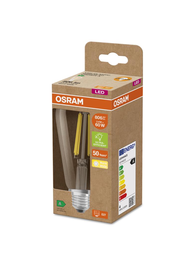 Lampa LED, klasyczny kształt bańki Edison 4W 830 230V szkło przezroczyste E27