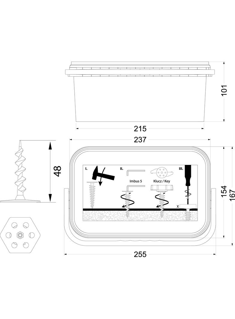 Wkręcane kołki do montażu-izolacji Z-luczem KWM-50 BOX (100 szt.) białe 22.149 OPATÓWEK