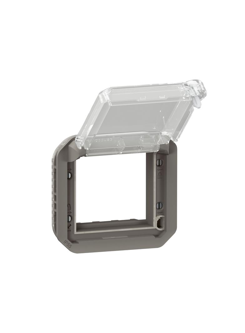 NOWE PLEXO - ADAPTER ARTEOR/MOSAIC Z PRZEZRO. KLAPKĄ Z BLOKADĄ MECH. ANTRACYT 069845L LEGRAND