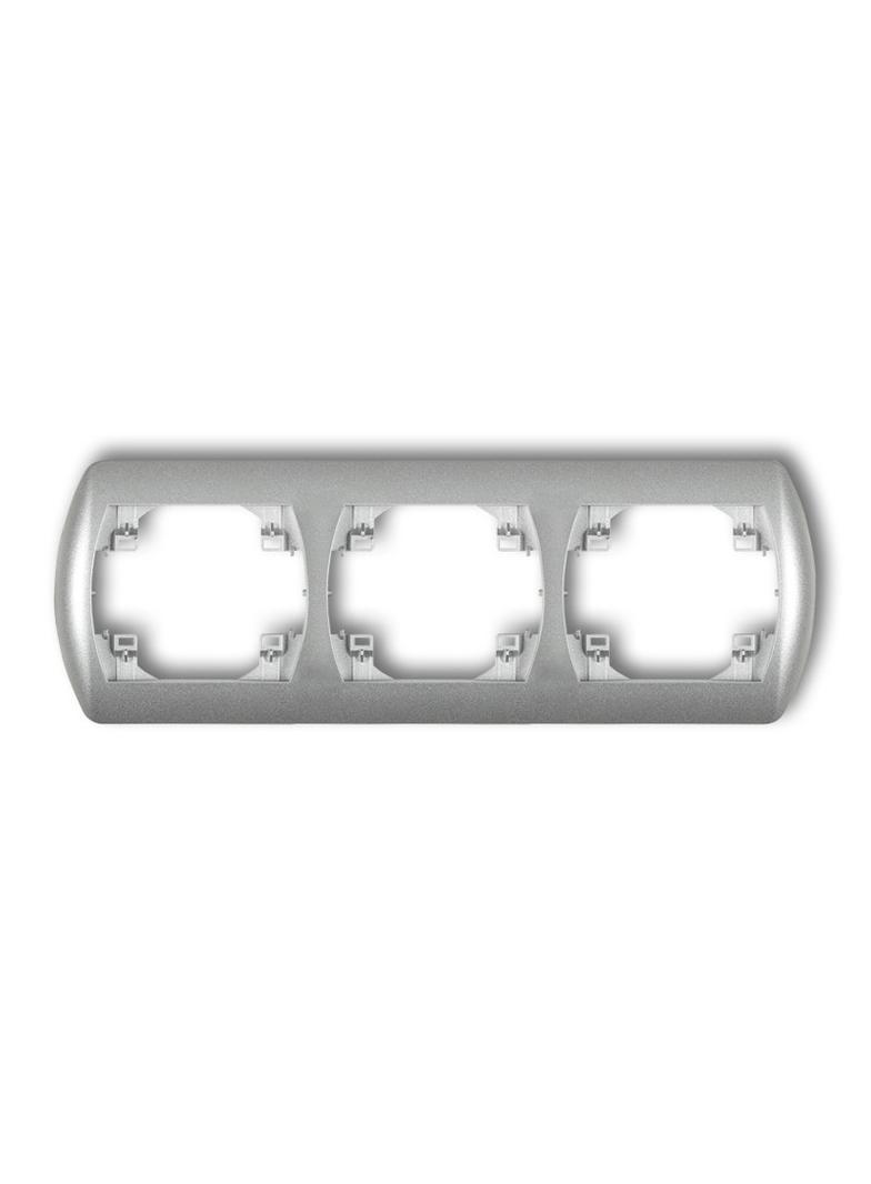 TREND Ramka pozioma potrójna srebrny metalik