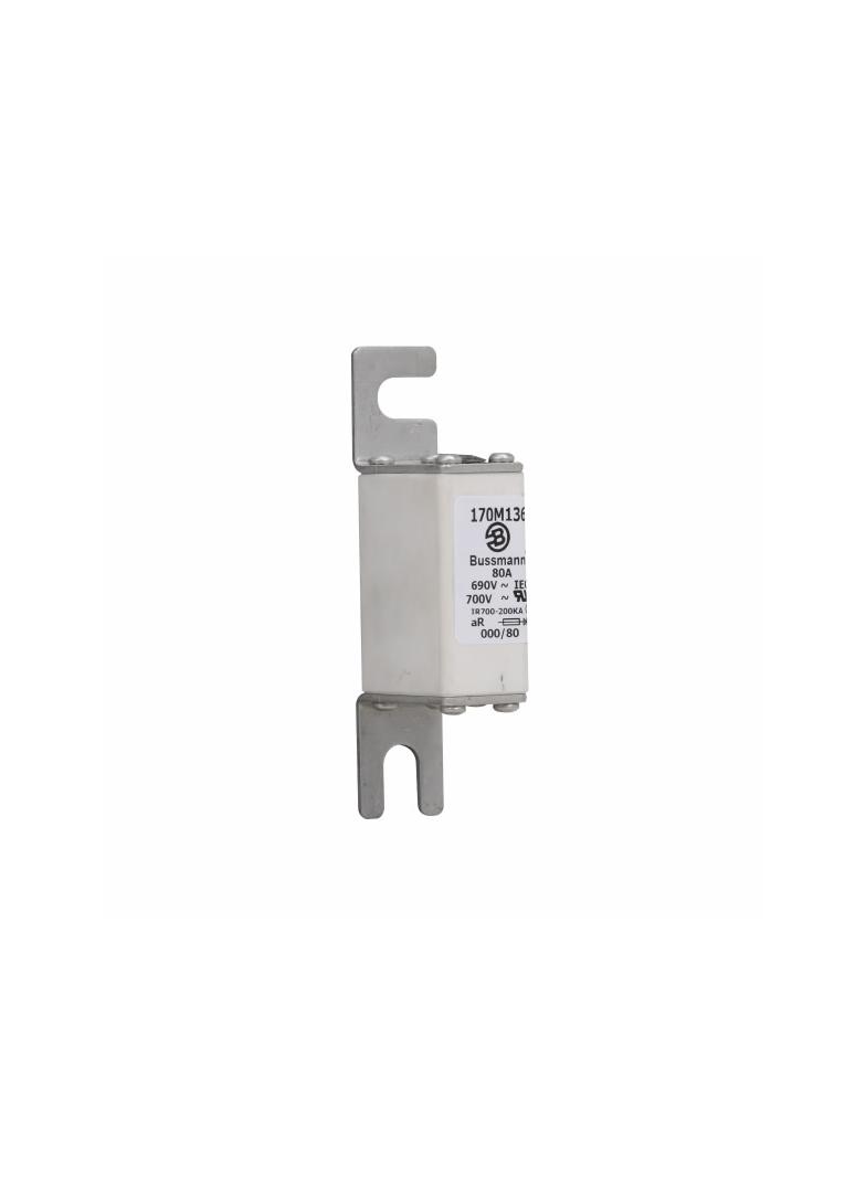 80A 690V IEC aR 000/80 SQ.BODY IND. FUSE Wkładka szybka 80A AC 690V DIN 000 21x40x100 mm, 170M1366 E