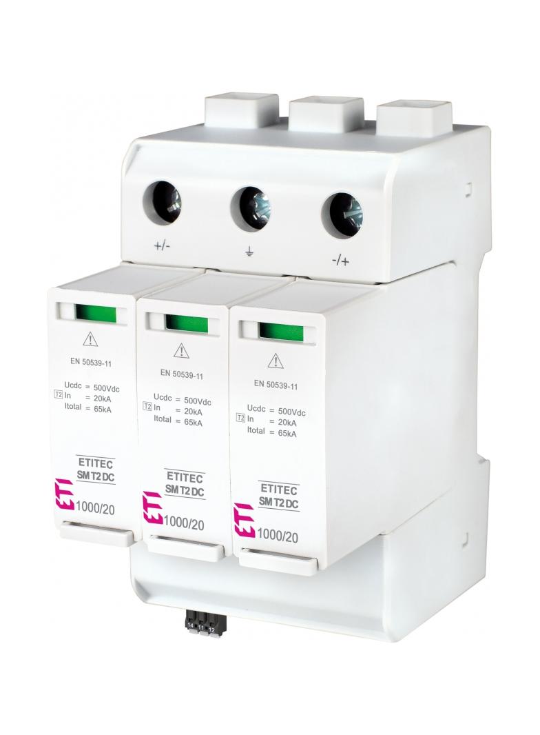 Ogranicznik przepięć T2 (B) - DC - bez prądu upływu TEC SM T2 DC 1000/20 Y 002440728 ETI