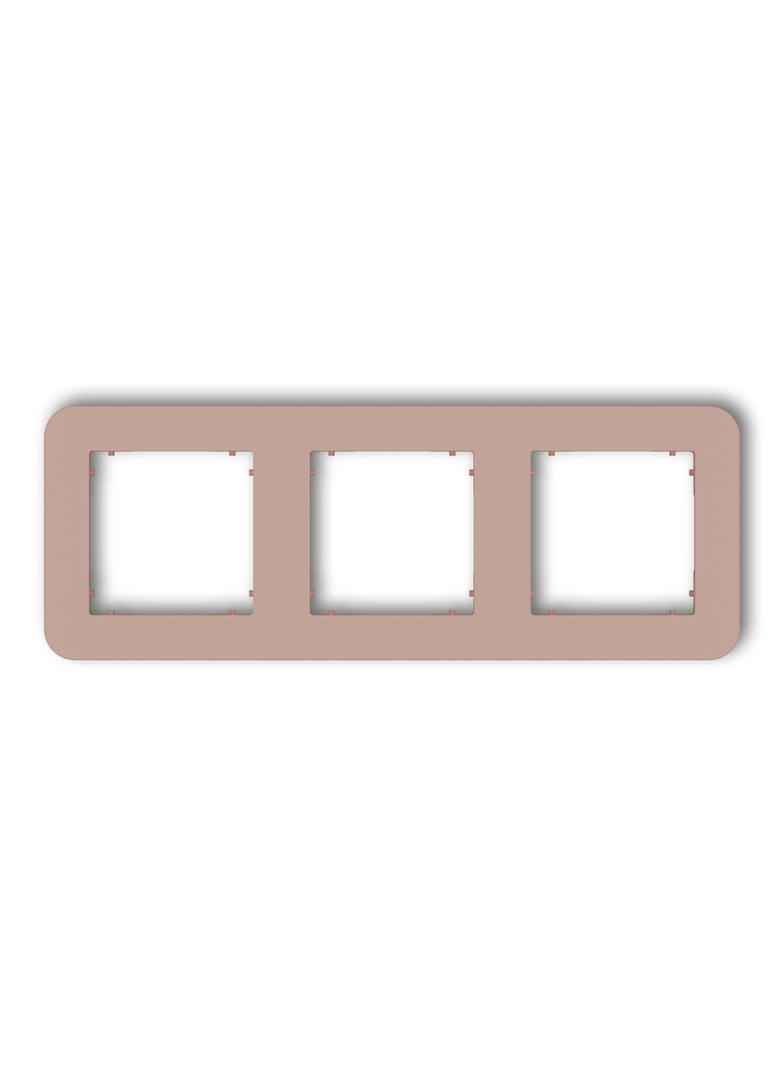 MINI Ramka uniwersalna potrójna zaokrąglona z tworzywa łososiowy